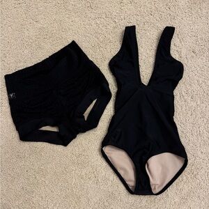 Kandi Kouture Black Leotard and Shorts